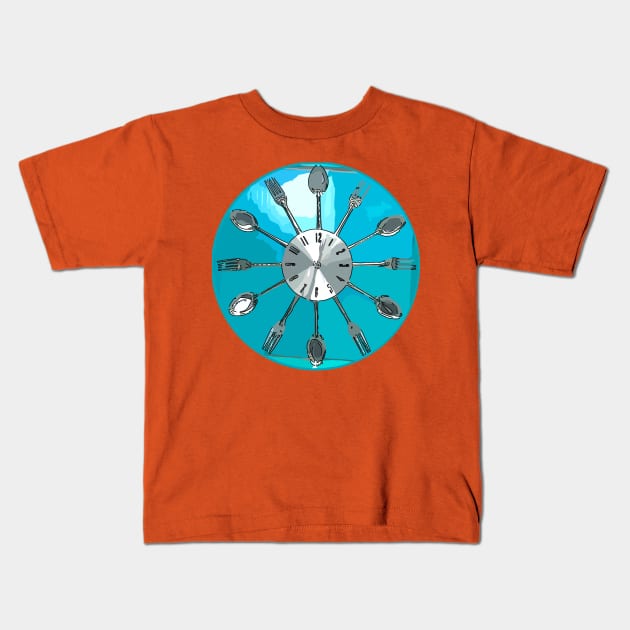 Cutlery O'clock Kids T-Shirt by JonDelorme